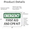 Signmission First Aid And CPR Kit, 5 in W x Rectangle, Vinyl Decal OS-2PACK-EM-D-35-L-10366 - alternate 5